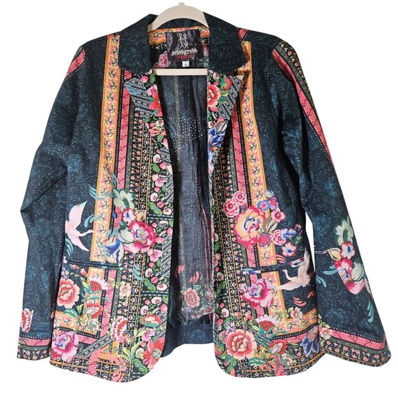 Johnny Was Womens Pete & Greta Floral Boho Print Jacket S Art to Wear Whimsygoth - Picture 2 of 15